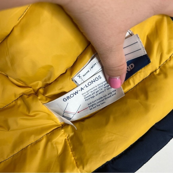 Lands' End Kids Winter Parka Coat Navy Blue Fleece Lined Grow-A-Long Size S(4) - Picture 11 of 16